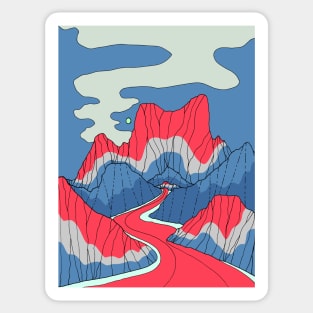 The red, white and blue lands Sticker